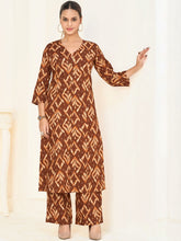 Larqi Women Pure Cotton Brown Co Ords