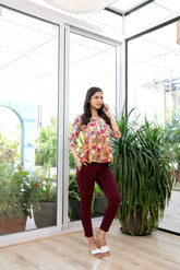 LarQi Maroon Kurti Pants