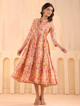 Larqi Women Viscose Rayon Floral Pink Dress