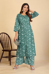 Larqi Women Pure Cotton Green Co Ords