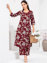 Larqi Women Pure Cotton Maroon Co Ords