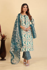 Larqi Women Pure Cotton Beige 3 Pcs Set