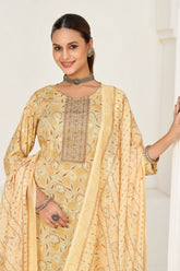 Larqi Women Viscose Rayon Yellow 3 Pcs Set
