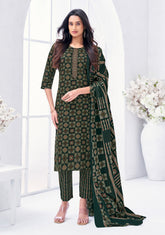 Larqi Women Pure Cotton Green 3 Pcs Set