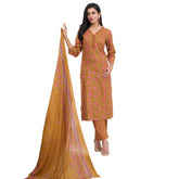 Larqi Women Pure Cotton Mustard 3 Pcs Set