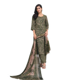 Larqi Women Pure Cotton Olive 3 Pcs Set