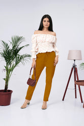 LarQi Mustard Stretch Pants