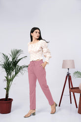LarQi Light Pink Stretch Pants