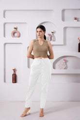 LarQi White Stretch Pants