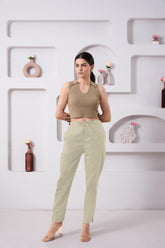 LarQi Off White Stretch Pants