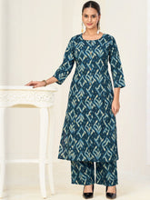 Larqi Women Pure Cotton Blue Co Ords