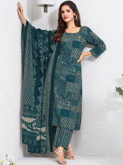 Larqi Women Pure Cotton Teal 3 Pcs Set