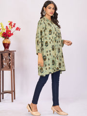 Larqi Women Viscose Rayon Lime Green Tunics