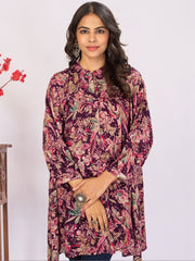 Larqi Women Viscose Rayon Purple Tunics