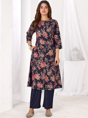 Larqi Women Silk Blend Blue 3 Pcs Set