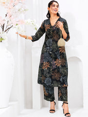 Larqi Women Pure Cotton Black Co Ords