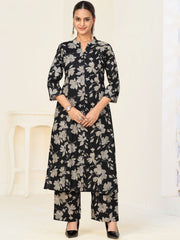 Larqi Women Pure Cotton Black Co Ords