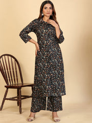 Larqi Women Pure Cotton Black Co Ords