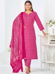 Larqi Women Pure Cotton Pink 3 Pcs Set