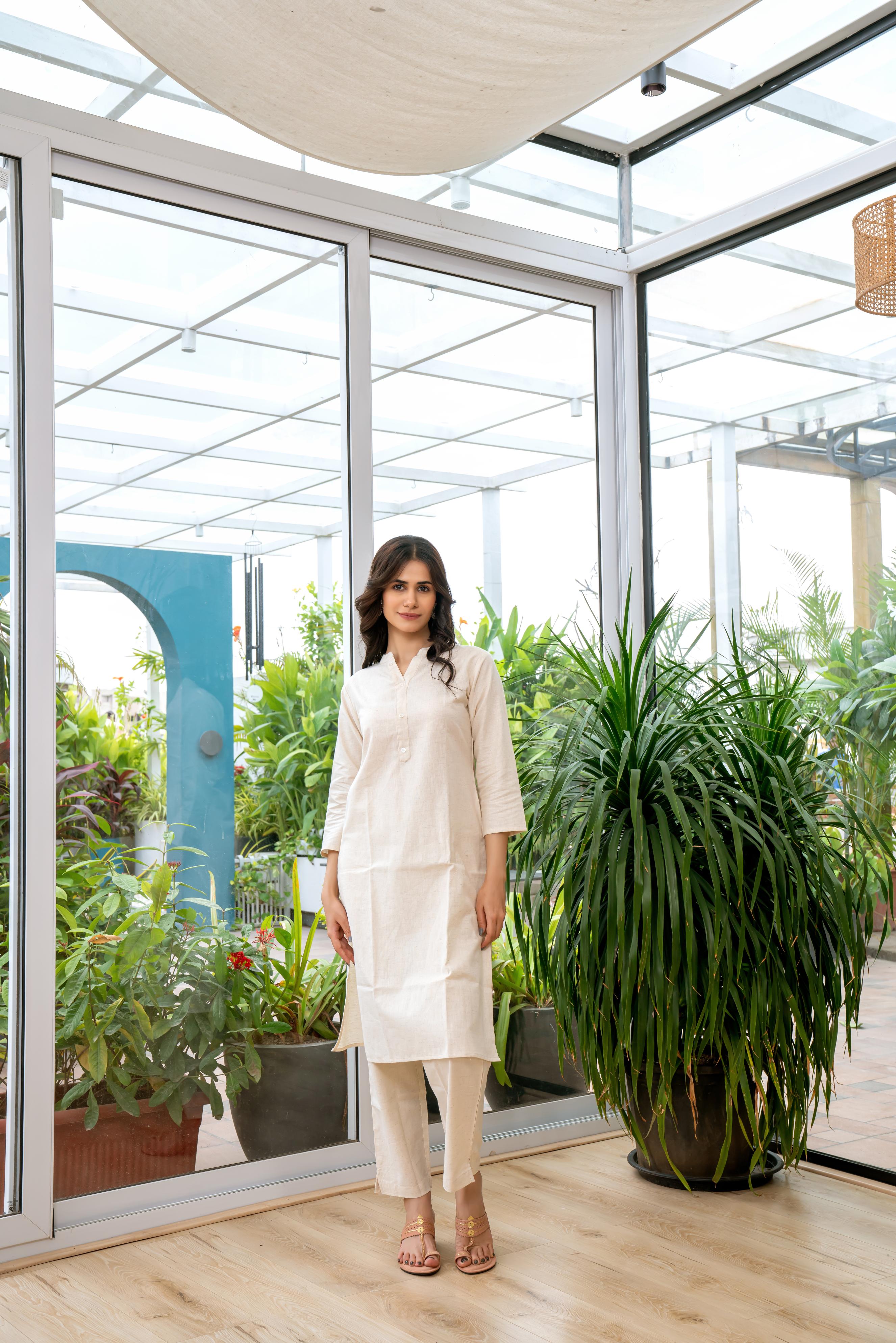 LarQi White Polo Long Kurti