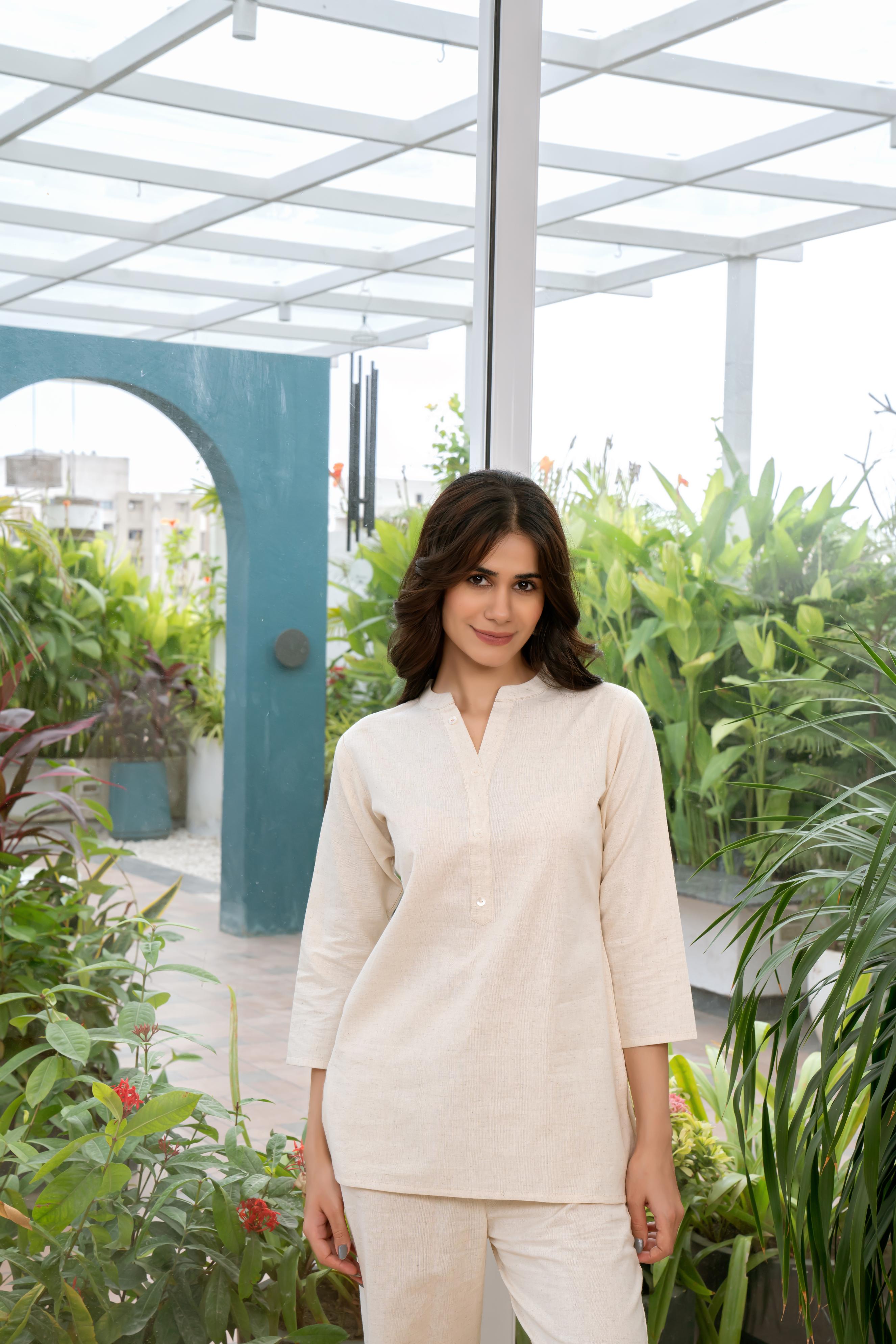 LarQi White Polo Short Kurti