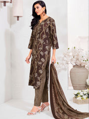 Larqi Women Pure Cotton Brown 3 Pcs Set