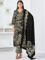 Larqi Women Pure Cotton Black 3 Pcs Set
