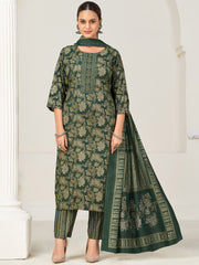 Larqi Women Viscose Rayon Green 3 Pcs Set