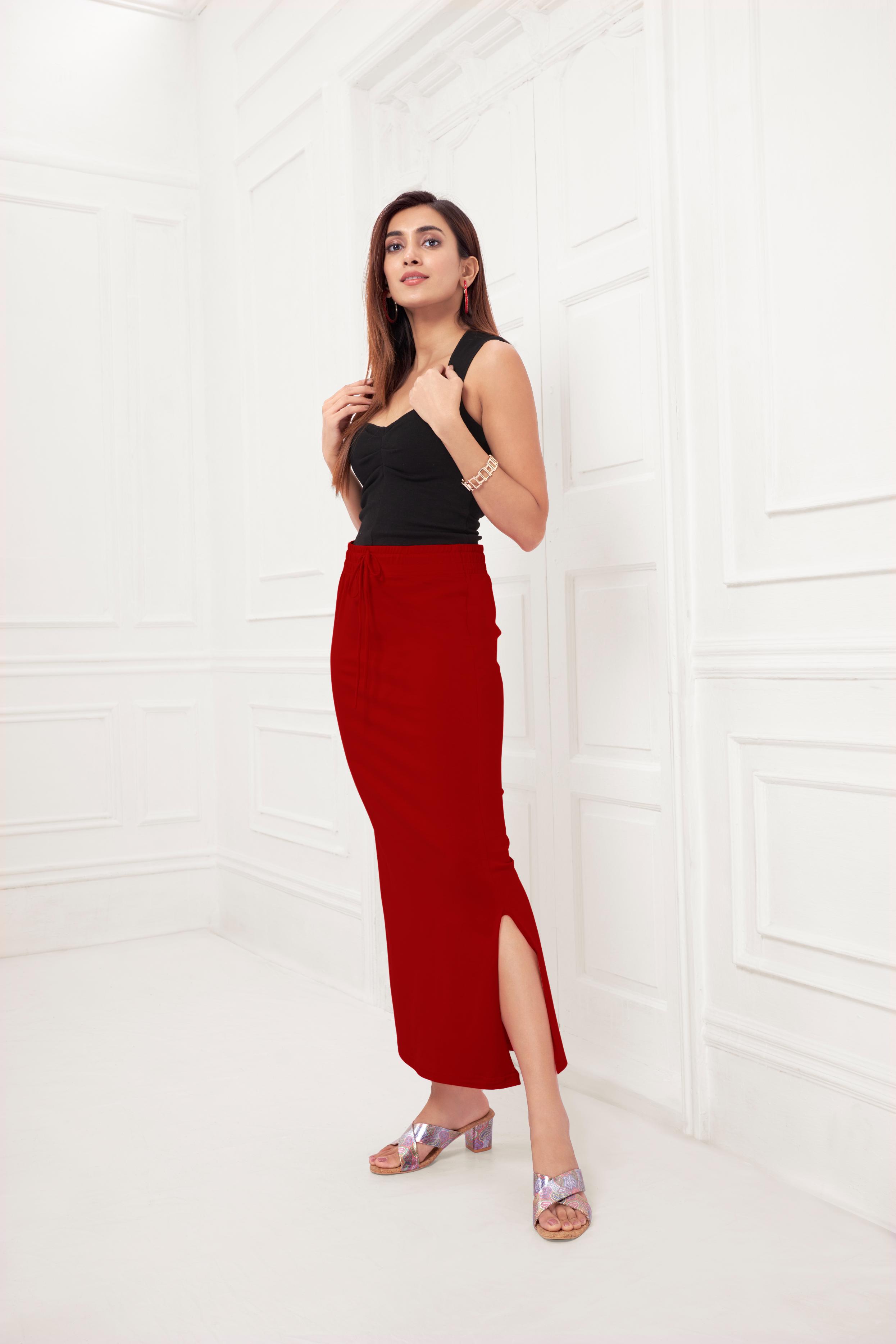 LarQi Dark Red  Saree Shaper