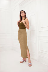 LarQi Dark Chikoo Saree Shaper