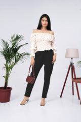 Larqi Women Comfort Regular Fit Mid-Rise Cotton Trousers