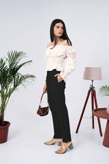 Larqi Women Comfort Regular Fit Mid-Rise Cotton Trousers