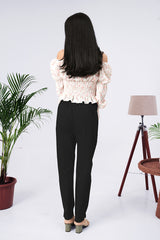 Larqi Women Comfort Regular Fit Mid-Rise Cotton Trousers