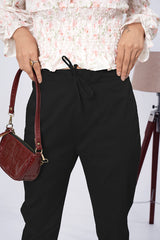 Larqi Women Comfort Regular Fit Mid-Rise Cotton Trousers