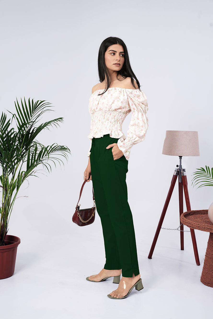 Larqi Women Comfort Low-Rise Easy Wash Trousers