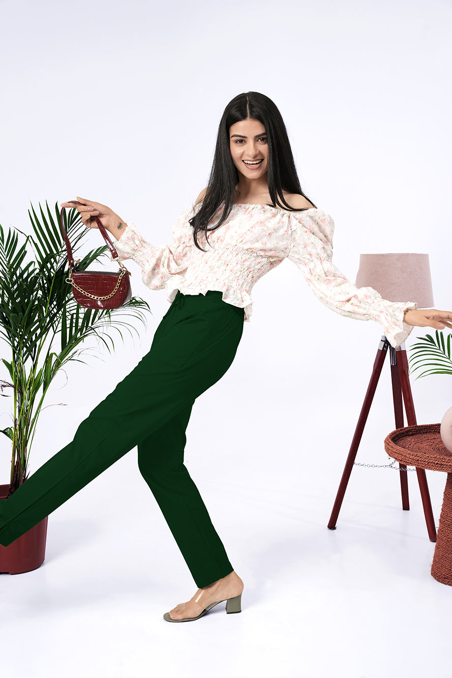 Larqi Women Comfort Low-Rise Easy Wash Trousers