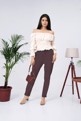 Larqi Women Comfort Regular Fit Mid-Rise Cotton Trousers
