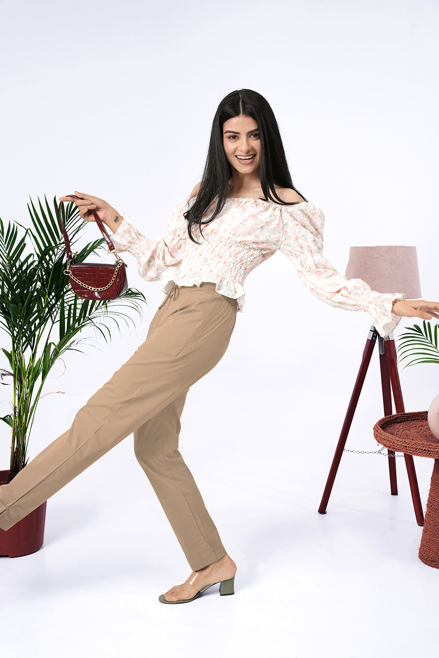 Larqi Women Comfort Low-Rise Easy Wash Trousers