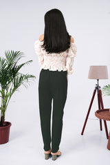 Women Comfort Low-Rise Easy Wash Trousers