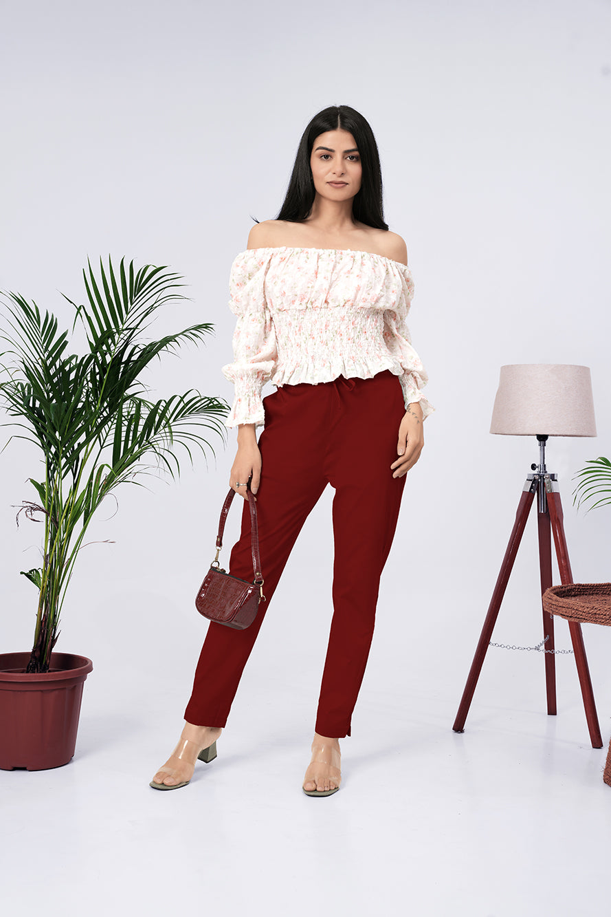 Larqi Women Comfort Low-Rise Easy Wash Trousers