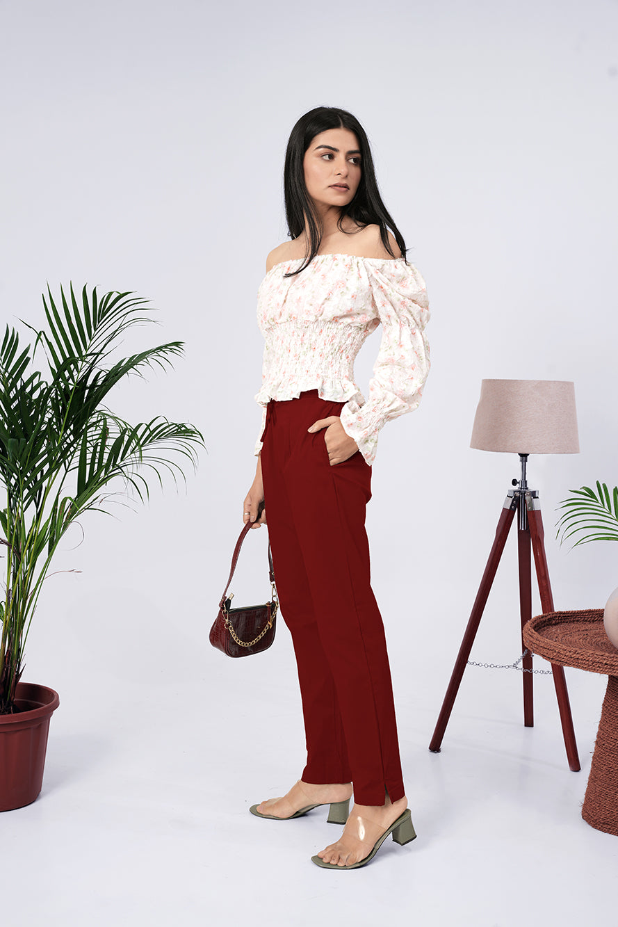 Larqi Women Comfort Low-Rise Easy Wash Trousers