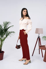 Larqi Women Comfort Low-Rise Easy Wash Trousers