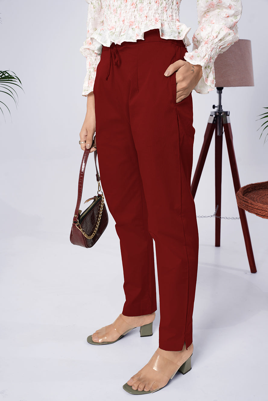 Larqi Women Comfort Low-Rise Easy Wash Trousers