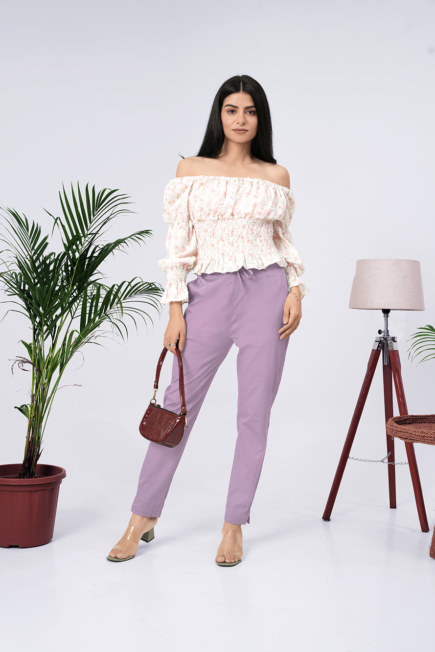 Larqi Women Comfort Slim Fit Mid-Rise Trousers
