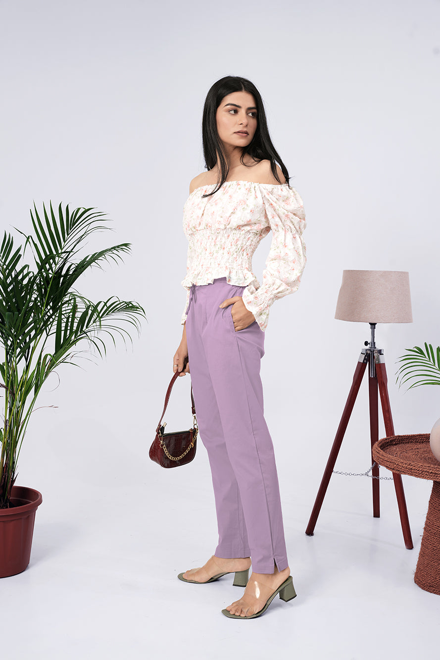 Larqi Women Comfort Slim Fit Mid-Rise Trousers
