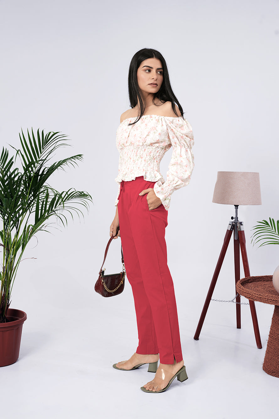Larqi Women Comfort Low-Rise Easy Wash Trousers