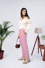 Larqi Women Comfort Mid-Rise Cotton Easy Wash Regular Trousers