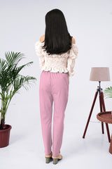 Larqi Women Comfort Mid-Rise Cotton Easy Wash Regular Trousers