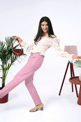 Larqi Women Comfort Mid-Rise Cotton Easy Wash Regular Trousers