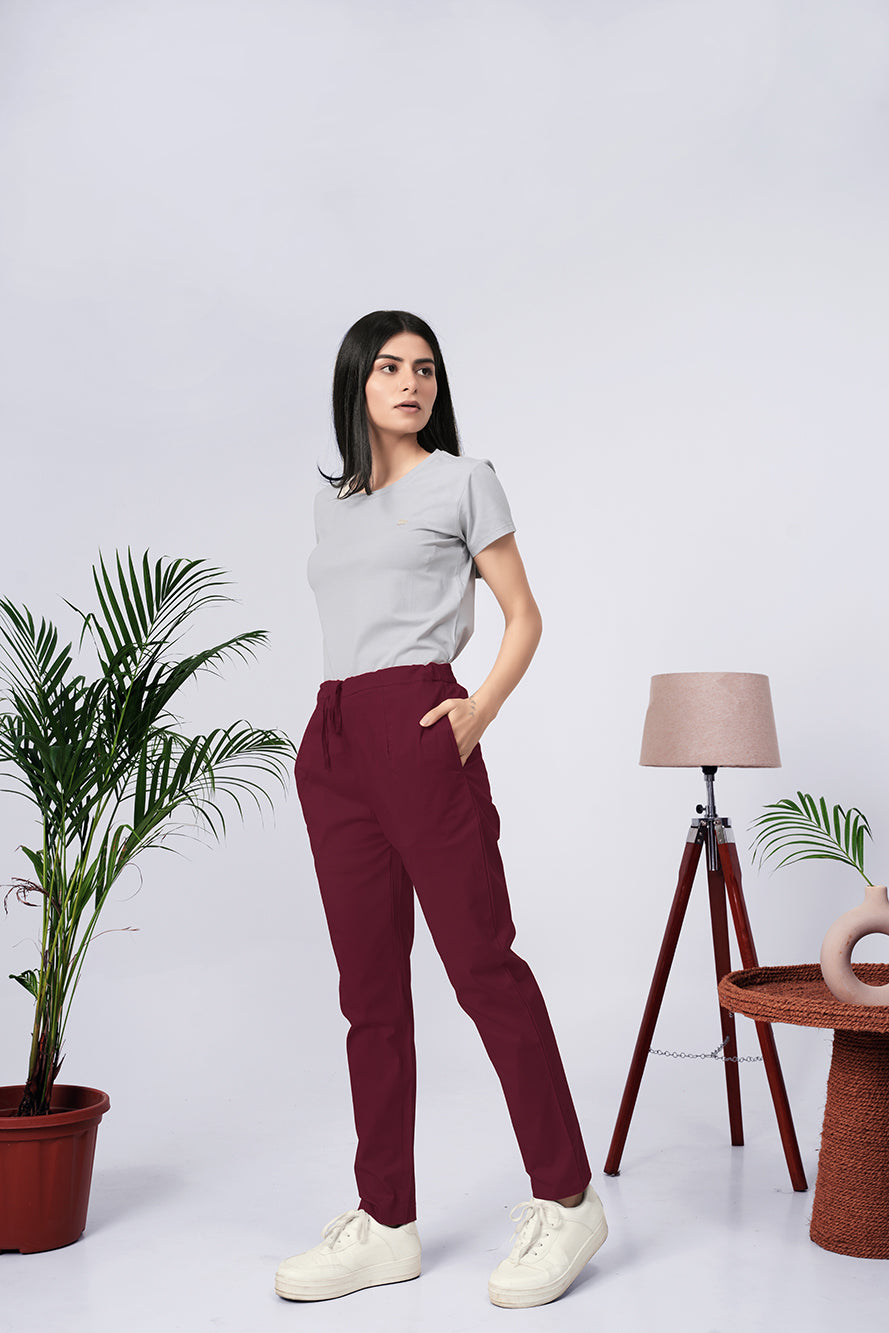 Larqi Women Comfort Low-Rise Easy Wash Trousers